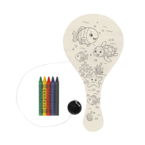 raquette en bois avec balle à colorier personnalisable