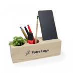 organisateur de bureau en bois brut