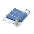 serviette en coton recyclé bleu personnalisable