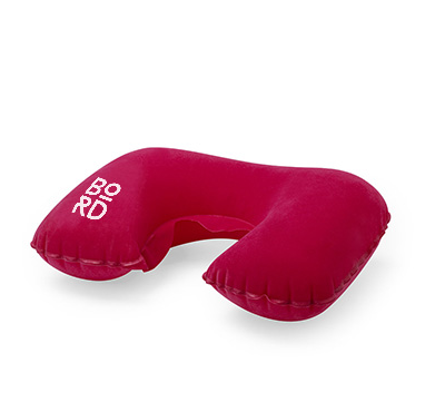 Coussin de voyage rouge personnalisé