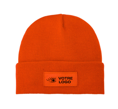 bonnet avec patch orange personnalisable