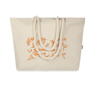 tote bag de plage coton recyclé couleur naturel publicitaire