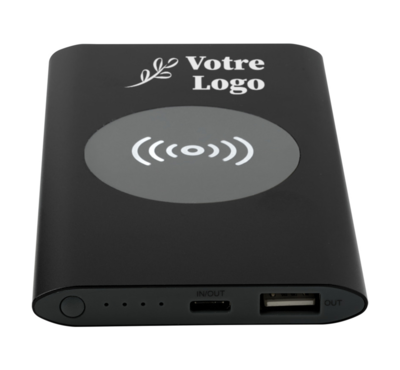 batterie externe personnalisable couleur noir 4000 mAh 