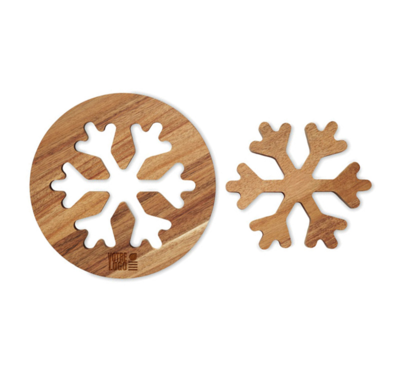 Set de 2 dessous de plat flocon de Noël