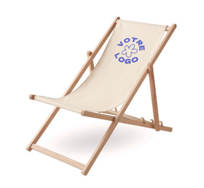 chaise longue couleur beige publicitaire
