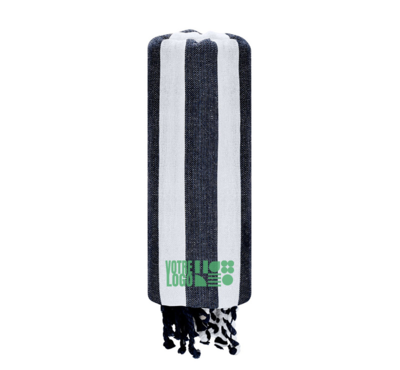 paréo serviette couleur bleu marine RPET personnalisable