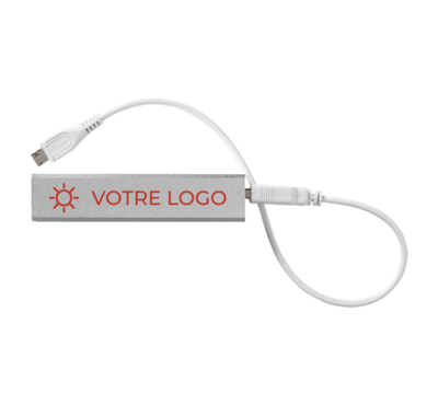 batterie externe couleur argent personnalisable