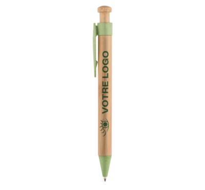 stylo à bille en bambou personnalisable 