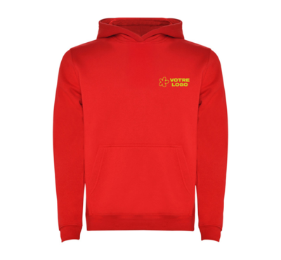 sweat à capuche pour enfant couleur rouge