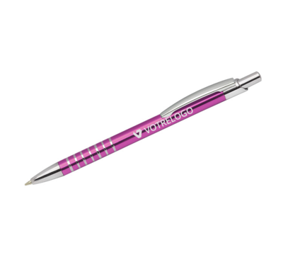 Stylo à bille rose en métal