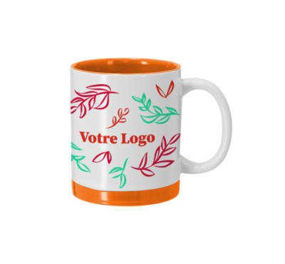 mug céramique couleur orange personnalisable