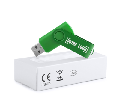 clé usb couleur vert 16gb personnalisable