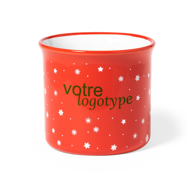 mug de noel en céramique 280 ml personnalisable couleur rouge