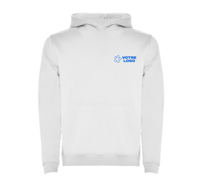 sweat à capuche couleur blanc pour enfant