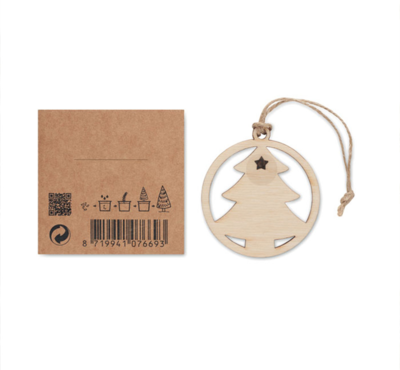 Décoration de Noël en bois avec graines d’épicéa à planter