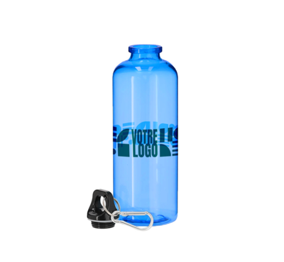 bouteille d'eau bleu foncé publicitaire