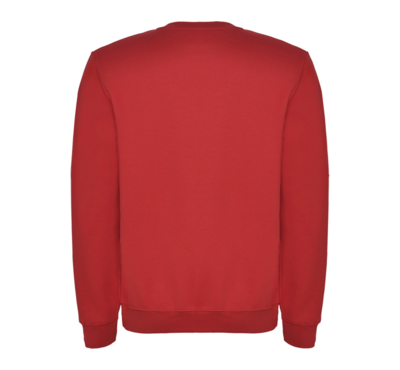 pull ras du cou publicitaire rouge