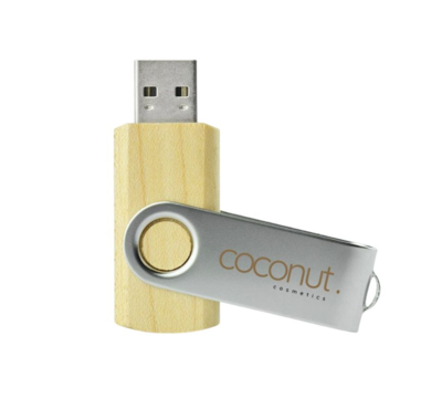 clé usb publicitaire bois clair