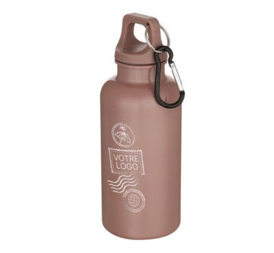 bouteille d'eau avec mousqueton couleur rose 