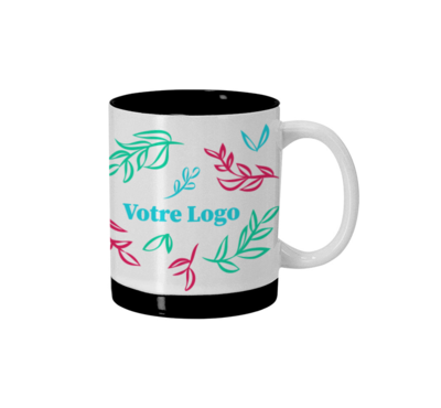 mug céramique 350 ml couleur noir personnalisable
