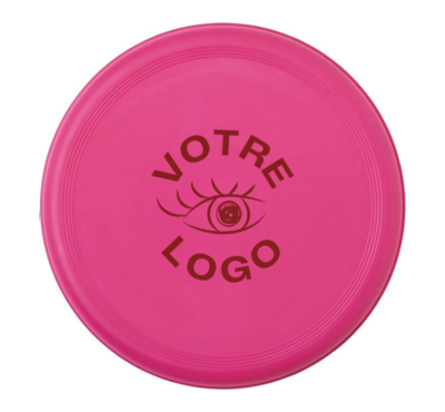 frisbee en plastique recyclé rose publicitaire 