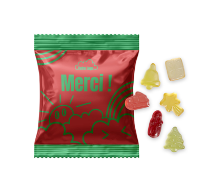 gommes de fruits Noël personnalisable 