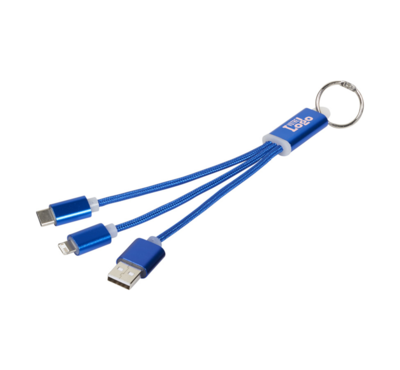 câble de chargement personnalisable couleur bleu