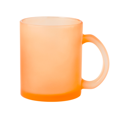 mug en verre coloré orange