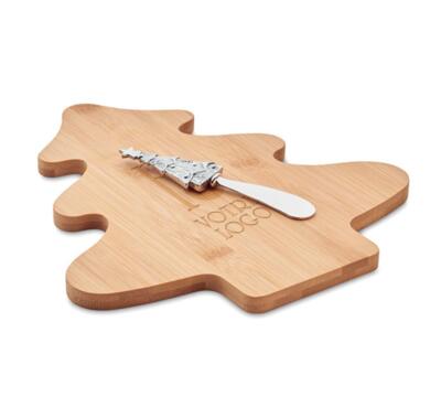 Set à fromage en bambou personnalisé forme sapin