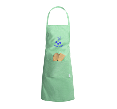 tablier de cuisine en coton recyclé couleur vert
