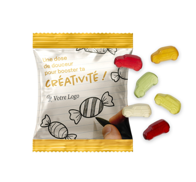 gomme de fruit voiture sachet personnalisable