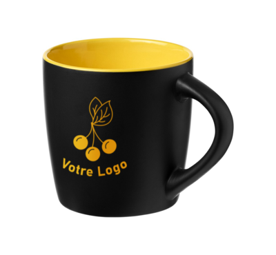 couleur jaune mug bicolore logoté