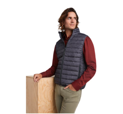 gilet homme publicitaire noir chiné