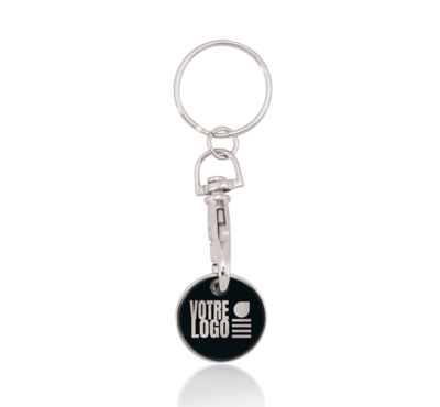 porte clé avec jeton couleur noir