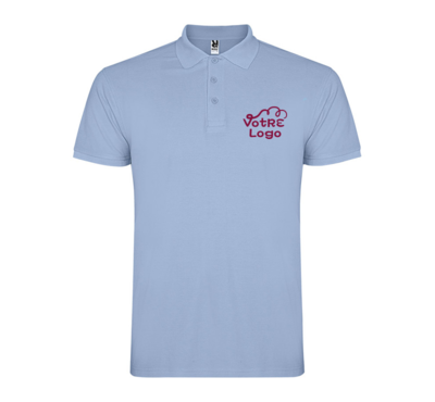 polo à manche courte pour enfant couleur bleu ciel