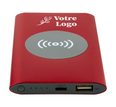 batterie externe 4 000 mAh couleur rouge 