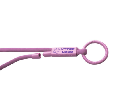 tour de cou avec tube en plastique recyclé couleur lilas 