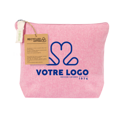 Trousse de toilette rose personnalisée