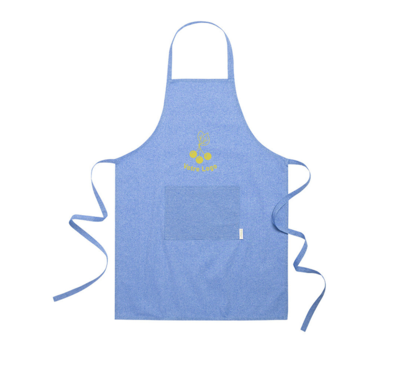 tablier de cuisine bleu personnalisable