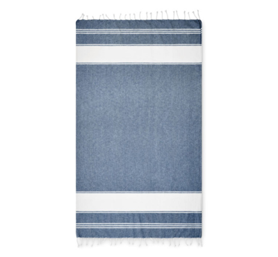 serviette de plage couleur bleu marine logoté