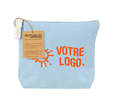 Trousse de toilette bleu ciel personnalisée