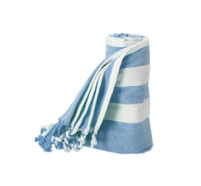 paréo serviette couleur bleu clair à personnaliser