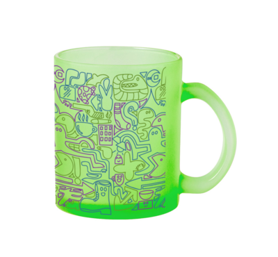 mug en verre coloré vert