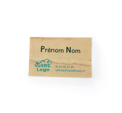 badge en bois publicitaire