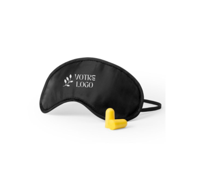 Masque de voyage noir logoté