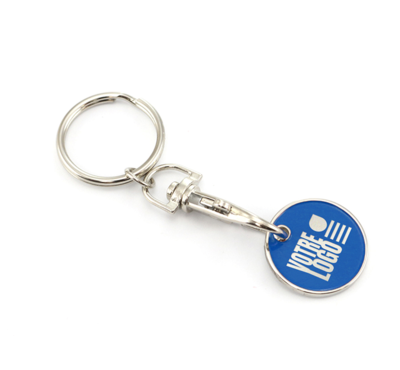 porte clés avec jeton personnalisable bleu 