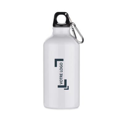 bouteille en aluminium blanche logotée