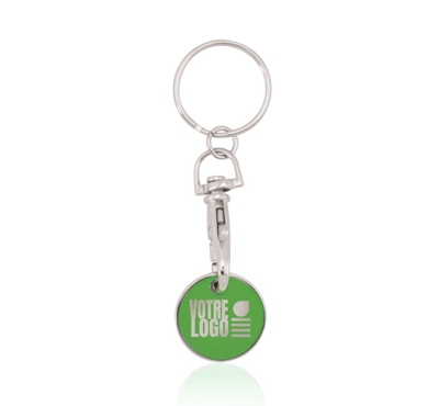 porte clé avec jeton couleur vert