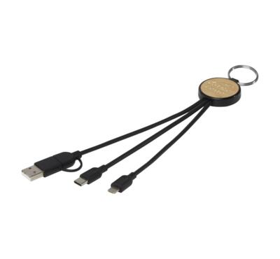 cable de recharge personnalisable plastique recyclé/bambou