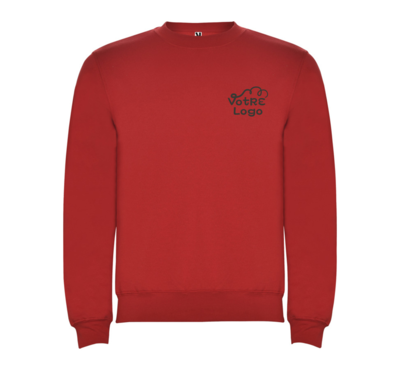 pull ras du cou personnalisable couleur rouge